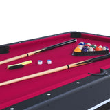 6-ft Pool Table with Table Tennis Top - Black with Red Felt W465137245