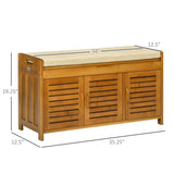 ZUN Shoe Bench with Storage Cabinets Brown （Prohibited by WalMart） 70745290