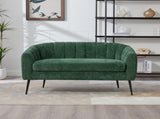 50.2'' Wide Upholstered Chenille Mini Loveseat Accent Couch, Modern Glam Small Settee with Metal W3118P397105