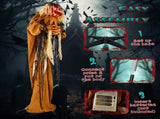 5.5ft Halloween Pumpkin Man Decoration with Red Glowing Head, Sound-Activated Head-Turning Motion & 57368239
