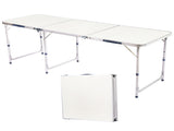 180 x 60 x 70cm Home Use Aluminum Alloy Folding Table White 06663117