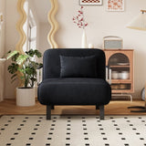 31.5 Convertible Chair Bed, Tri-Fold Sofa Bed with Adjustable Backrest & Pillow, Leisure Chaise W1767P220577