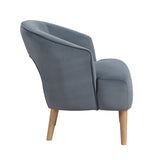 Luxury Home Unique Style Accent Chair Dark Gray Velvet Plush Seat Solid Wood Legs Contemporary B011P308023