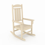 Beige Traditional Porch Rocker Classic HDPE Poly Lumber for Porch, Patio, and Garden Comfort B195P198775