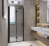36 "x 72" Bifold Shower Door, 1/4" Tempered Glass, Matte Black Aluminum Frame, Explosion Proof W1675P307149