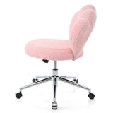 ZUN 360&deg;Swivel Height Adjustable,Swivel Chair,Teddy fabric,home office chair W680P143449