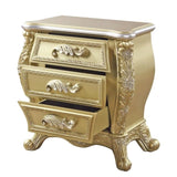 Gold 3-Drawer Nightstand B062P215397