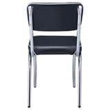 Black and Chrome Upholstered Side Chairs B062P145561