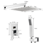 ZUN Bathroom Luxury Rain Mixer Combo Set Wall Mounted Rainfall Shower Head System Polished Chrome, W1932123650