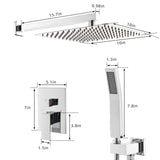 ZUN Bathroom Luxury Rain Mixer Combo Set Wall Mounted Rainfall Shower Head System Polished Chrome, W1932123650