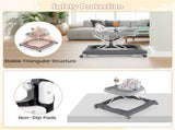 Grey Foldable Baby Walker with Detachable Tray & Shape Sorter Toys, 3-Level Height Adjustable for 06894251