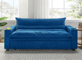 Convertible Sofa Bed, 3-in-1 Multi-Functional Velvet Sleeper Couch Pull-Out Bed, 47'' Loveseat W1117P265778