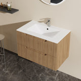 30" Wall Mounted Bathroom Vanity with Sink Floating Bathroom Cabinet, Soft-Close System,2 Extra Big D163096362