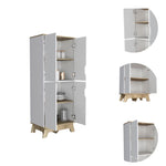 ZUN Zurich Double Kitchen Pantry, Double Door Cabinet, Four Shelves B128P148848