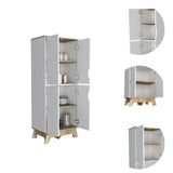 ZUN Zurich Double Kitchen Pantry, Double Door Cabinet, Four Shelves B128P148848