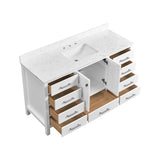 60'' Bathroom Vanity, Freestanding Vanity Top with Single basin Solid Wood Frame Bathroom Storage W1059P338728