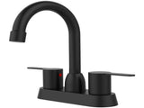 2 Handles Matte Black Faucet, Brushed Nickel Centerset RV Bathroom Faucets for 3 Hole pop-up drain 44548549