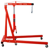 ZUN 2 Ton Folding Engine Hoist Cherry Picker Shop Crane Hoist Lift, Heavy Duty Steel with 6 Iron Caster 81745190