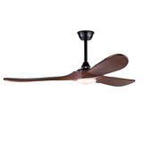 New Model 52 Inch Black Ceiling Fans With lights and Remote Control,18W Led Light, 3 Solid Wood W2991P343745
