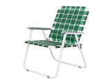 2pcs Steel Tube PP Webbing Bearing 120kg Folding Beach Chair Dark Green Strip 38834103