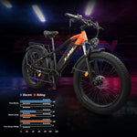 ZUN Electric Bike 1000W Motor Fat Tire 26x4 Mountain Bike T3177P268164