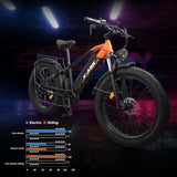 ZUN Electric Bike 1000W Motor Fat Tire 26x4 Mountain Bike T3177P268164