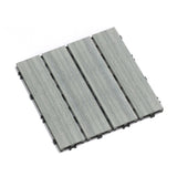 Patio Floor Tiles Pack of 22 WPC Wood-Plastic Composite Patio Deck Tiles DIY Interlocking Decking W206P201286
