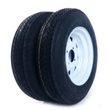2x 5.30-12 Trailer Tires on 12" 4 Lug P811 1050 LBS Width4" 04058041