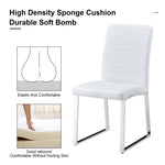 ZUN Set of 2 dining white dining chair set, PU material high backrest seats and sturdy leg W1151134523