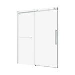 ZUN S-RM6076TC 56-60"W x 76"H Sliding Shower Door, Frameless Glass Shower Door with Chrome Hardware, W1865P189852