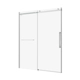 ZUN S-RM6076TC 56-60"W x 76"H Sliding Shower Door, Frameless Glass Shower Door with Chrome Hardware, W1865P189852