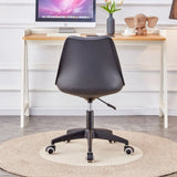 ZUN Modern family black Office chair, adjustable 360 &deg; swivel chair engineering plastic armless swivel W1151119885