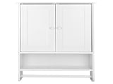 Bathroom Wall Cabinet with 2 Cabinet Doors 1 Dhelf and 1 Towel Bar Painted MDF Bathroom Cabinet 02573769