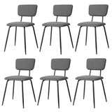 Set of 6 Modern Padded Dining Chairs for Kitchen Bar Office Chair, Grey 96452346