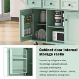 Kitchen Cart with Rubber wood Drop-Leaf Countertop ,Cabinet door internal storage racks,Kitchen WF298028AAE