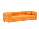 80-Inch Orange Teddy Fleece Sofa for Living Room or Bedroom, Including Two Throw Pillows & Sturdy W1278P173376