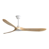 ZUN 60 Inch Indoor Modern Ceiling Fan With 3 Color Dimmable 6 Speed Remote Control 3 Solid Wood Blade W934P145959