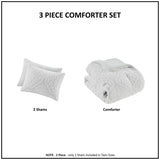King/Cal King 3 Piece Tufted Woven Medallion Comforter Set B035128858