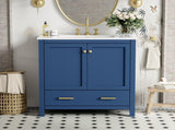 30" Blue Bathroom Vanity Single Sink, Combo Cabinet Undermount Sink, Bathroom Storage Cabinet WF324043AAC