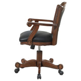 Black and Tobacco Upholstered Game Chair with Casters B062P145543