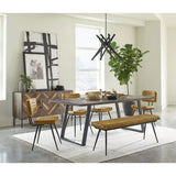 Camel and Black Tufted Cushion Side Bench B062P153573