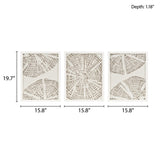 Framed Abstract Coastal Rice Paper 3-piece Shadowbox Wall Decor Set B03598811