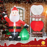 6 FT Lighted Christmas Inflatable Decoration, Inflatable Santa Claus with Large Gift Bag, Funny Blow 64475138