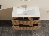 30" Wall Mounted Bathroom Vanity with Sink Floating Bathroom Cabinet Sink Combo, Soft-Close System, 95930407