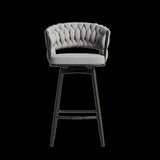 360&degSwivel Bar Chairs set of 2, equipped with soft cushioned backrest counter stool, metal leg W1727P234205