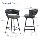 Two sets of rotating high-legged stools with breathable cotton and linen cushions, Dark gray seats W2920P281918