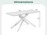 45 Inch Tempered Glass Entryway Table, Silver Chrome Metal Console Table with Adjustable Feet for 25236495