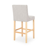 Vienna Contemporary Fabric Tufted Wingback 31 Inch Counter Stools, Set of 2, Light Grey and Natural 64854.00LGRY