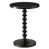 Black Round Wooden Side Table B062P181368
