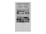 Cabinet 4-Tier, Glass Holder Stemware Rack, Wine Cabinet, Liquor Cabinet, 10 Bottle Cubbies, 4 B097P221379